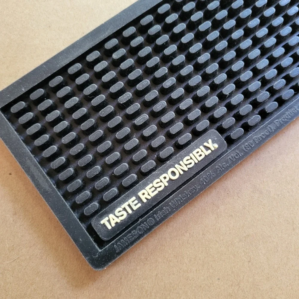 Jameson Bar Spill Mat Runner Irish Whiskey Home Bar Accessory Black Rubber 23